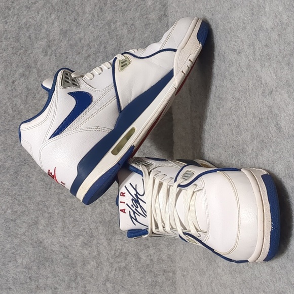 Nike Air Flight 89 Dark Royal Blue White Red Custom Men's Shoes Size 9.5 - Picture 4 of 10